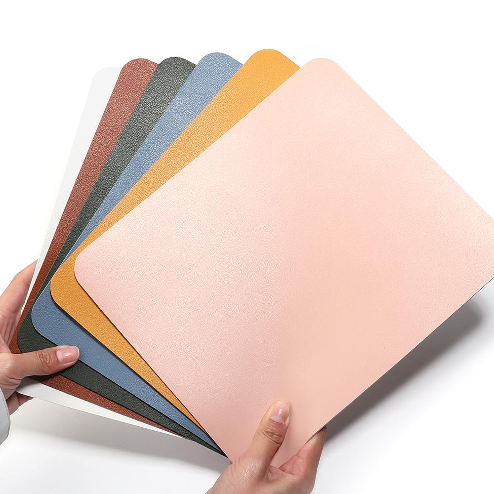Simple Anti-slip PU Leather Mouse Pad Solid Color Universal Mice Mat New Desk Cushion For Laptop Computer Office Accessories