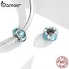 bamoer 925 Silver Blue Snowflake Spacer Charm Frozen Ice Crystal Opal Sun Pendant for Bracelet Women Fashion Jewelry