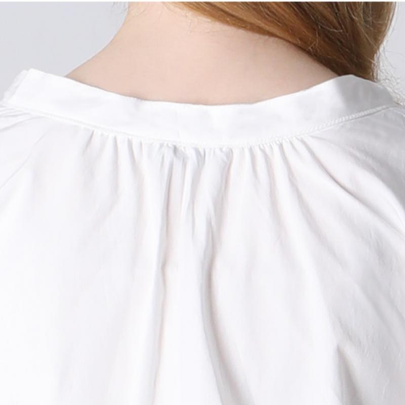  Shs Miss  Layer Sleeve Notch Neck Blouse