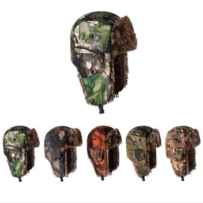 Men's Winter Warm Fleece Lined Camouflage Earflap Hat Outdoor Windproof Ski Hat for Men