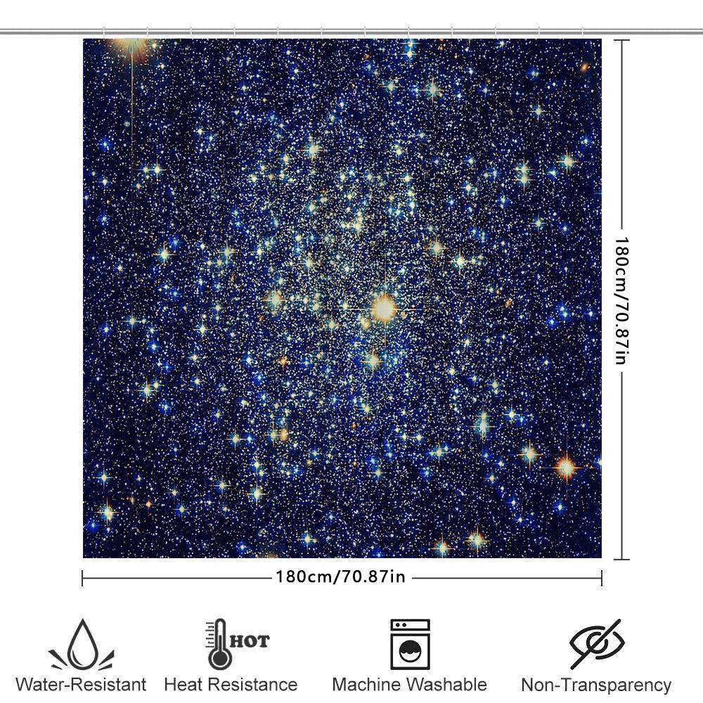 Starry Night Shower Curtain Galaxy Space Universe Celestial Decor Bathroom Set Waterproof Modern Artistic Home Textiles