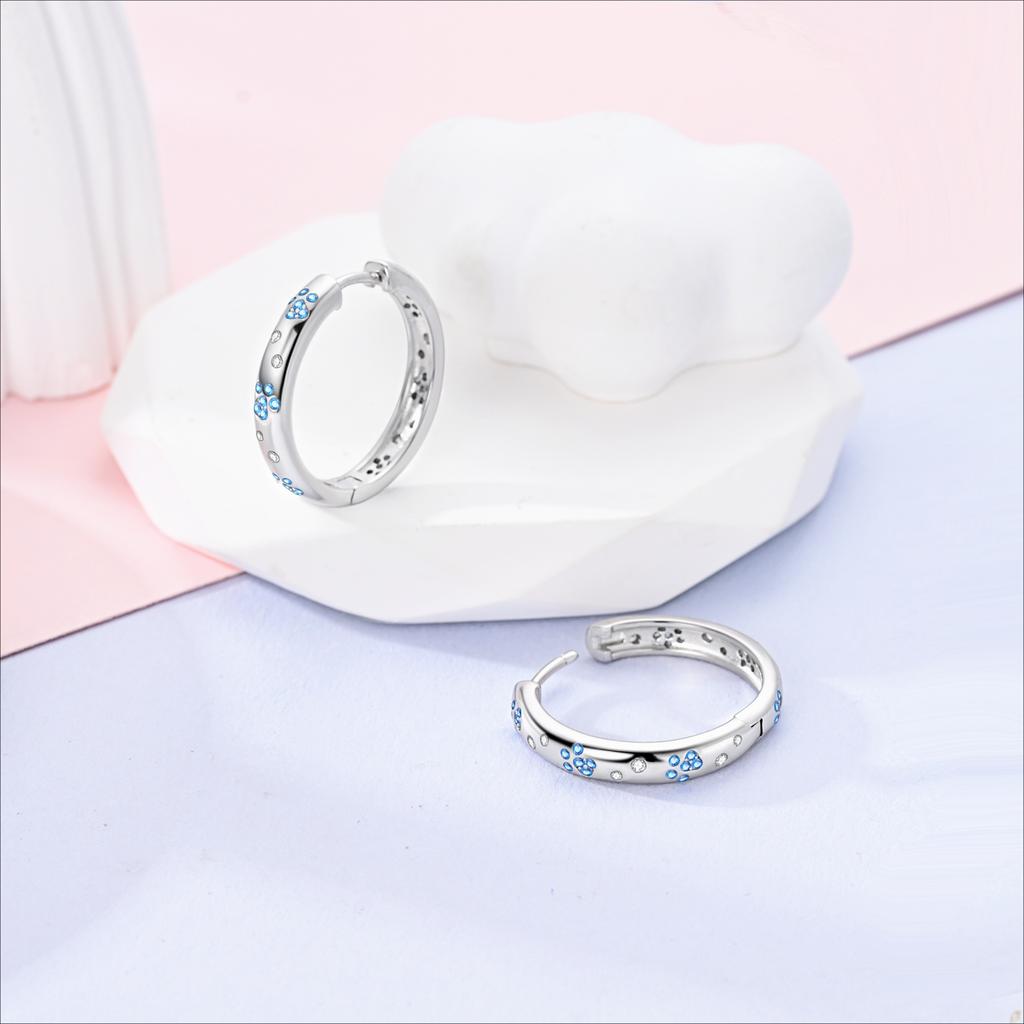 Silve Plated Hoop Earring Woman Eardrop Fashion Pendientes For Jewelry Gift Anniversary