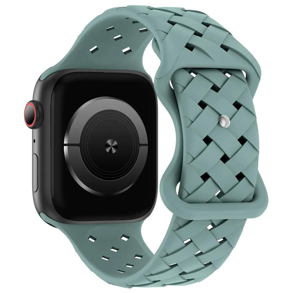 Silicone Strap for Apple Watch Band Ultra 2 49mm 46mm 45mm 44mm 42mm Sport Breathable Bracelet For IWatch Series 10 9 8 7 6 SE 5