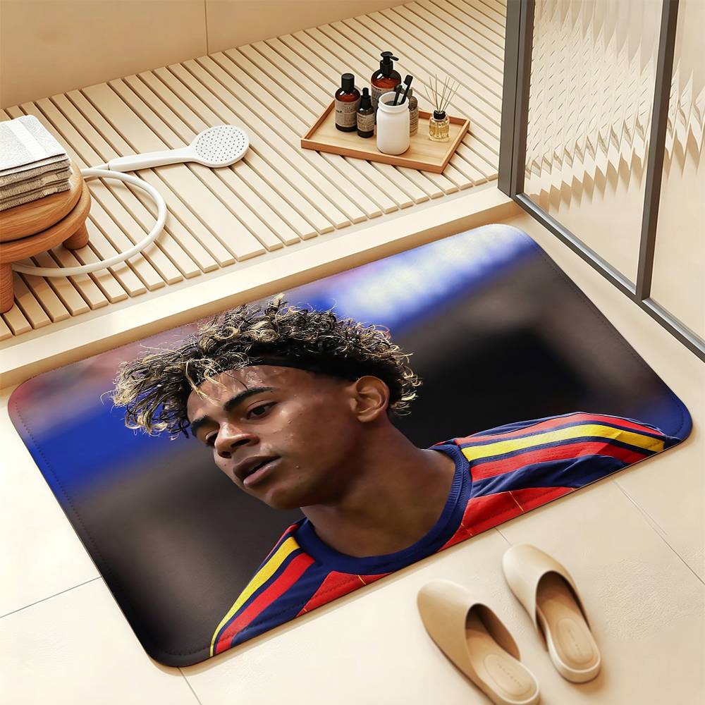 L-Lamine Yamal 19 Wonderkid Soft Comfortable Short Plush Rug Carpet mat Anti‑Slip Floor Mat Machine Washable Home Decor