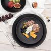 Large Flat Dinner Plate for Dinner, Ceramic, Black, 27 cm