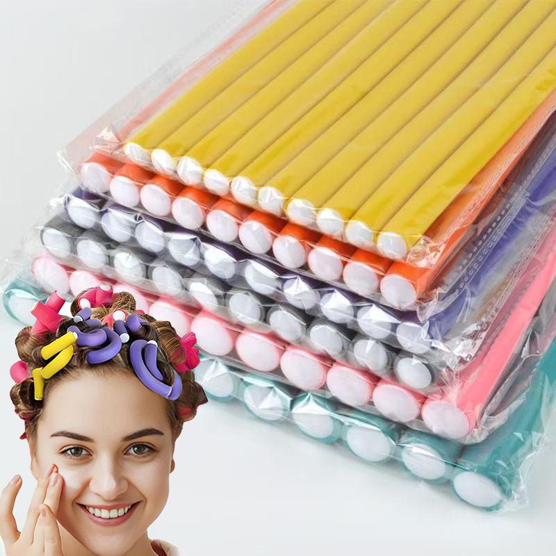 10Pcs Flexible Hair Curling Rod Hair Curler Makers Soft Foam Bendy Twist Curls Flexi Rollers Styling Tools No Heat Roller