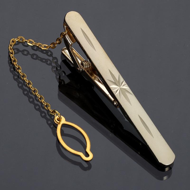 Men Metal Simple Necktie Buckle Gold Color Tie Bar Clasp Clip Clamp Ties Pin For Business Clasps  Wedding Jewelry