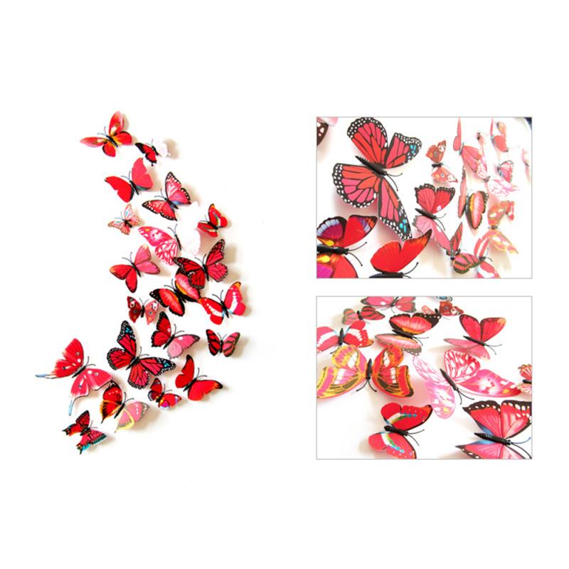 Three-dimensional Simulation  Butterflies  Wall  Sticker Magnet Design Reusable Colorful Household