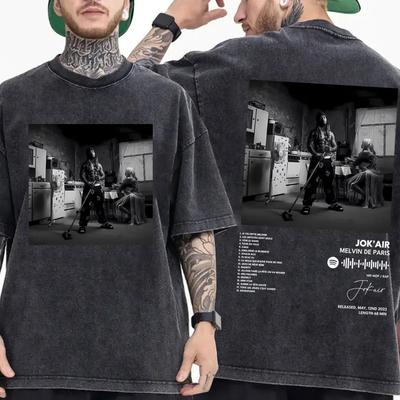 2026 Washed Vintage Rapper Jokair Album Merch T-shirts Men Women Clothing Hip Hop Oversized T Shirts Fashion Short Sleeve Streetwear