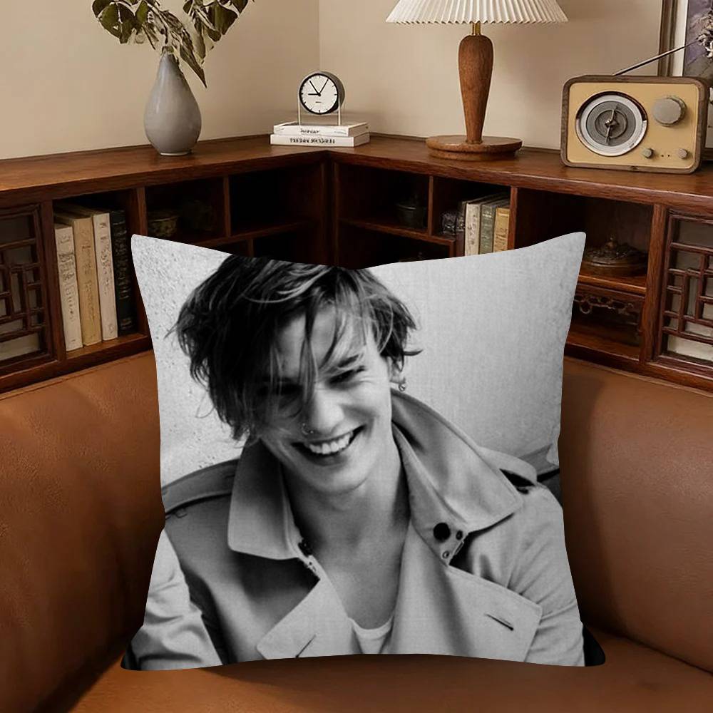 Actor J-Jamie Campbell Bower Pins Cushion Cover Car Throw Pillow Case For Sofa Car Christmas Gift
