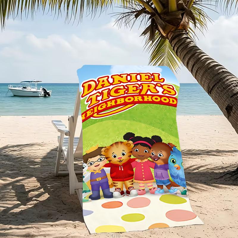 Beach Towel with Daniel Tiger's Neighborhood Pattern - soft,absorbent,machine washable Lightweight&Modern,swimming,Travel Essentials