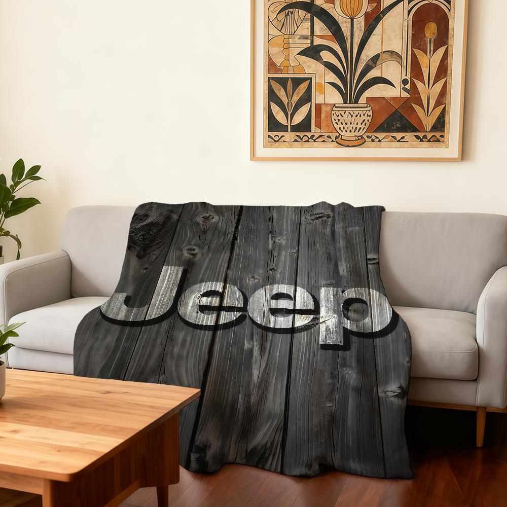 

J-Jeep-ES Logo Cool Car Blanket Super Warm Comfortable Plush Throw Blanket Child Home Sofa Bedroom Gift 30x40in