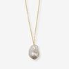 European & American Natural Baroque Irregular Pearl Clavicle Necklace with Stainless Steel Chain - Simple, Cold Style