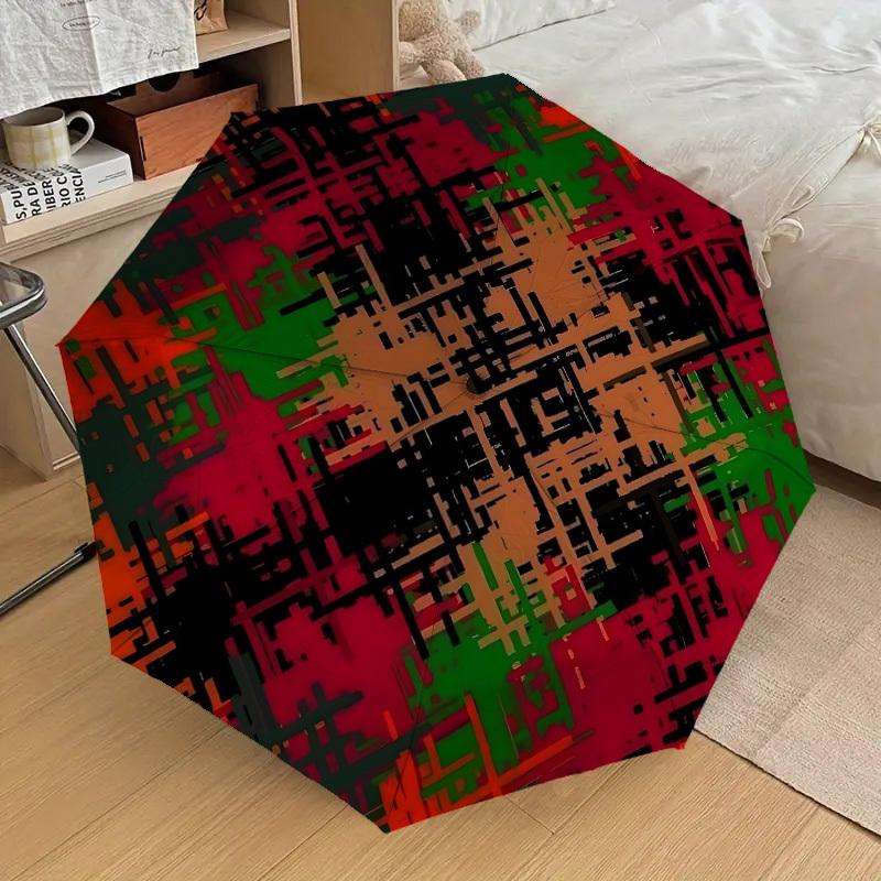 

1pc Abstract Pattern Automatic Folding Umbrella, Casual Outdoor Accessory, Birthday Festival Gift yy251126136