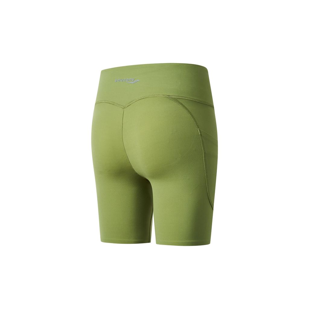 Saucony Solid Low Waist Butt Lifting Sports Shorts Women shorts Dark-Brown-Green SC1249007DY-GE151