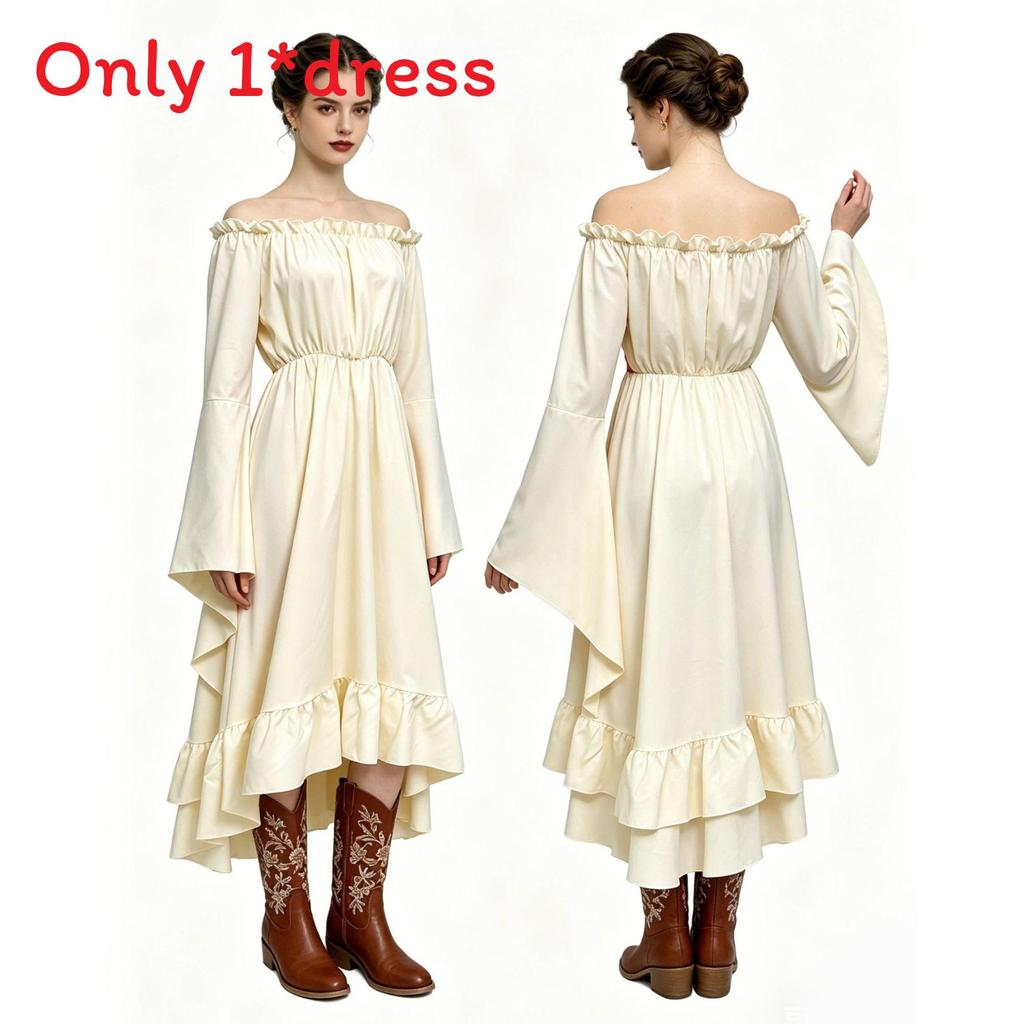 Gothic Fantasy Dress For Women With Polyester Fabric Medieval Renaissance Costume For Stage Performances