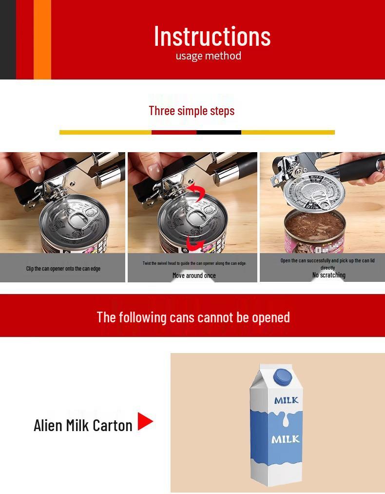 Deutscher Dosenöffner aus Edelstahl - Manueller Flaschen- und Dosenöffner (Neukundenrabatt: 5 Yuan sparen)