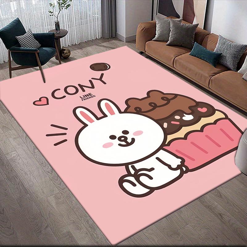 

Cony Cute Square Area Rug, Non-Slip Floor Mat for Home Office, Perfect Gift for LINE FRIENDS Fans 60x90cm