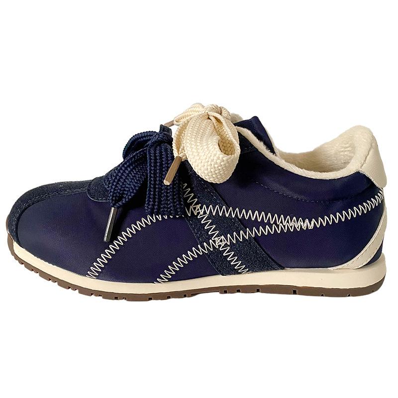 

A9880 latex insole/pair of shoelaces Forrest Gump training shoes women s lightweight 2024 winter velvet sports board shoes cotton shoes 40 Темно-синій