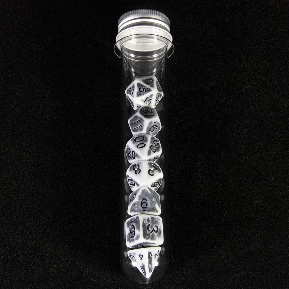 Retro DND Dice Set 7pcs Polyhedral Dice for D&D RPG Roll Playing Tabletop Dices Complete D4 D6 D8 D10 D12 D20 with Tube