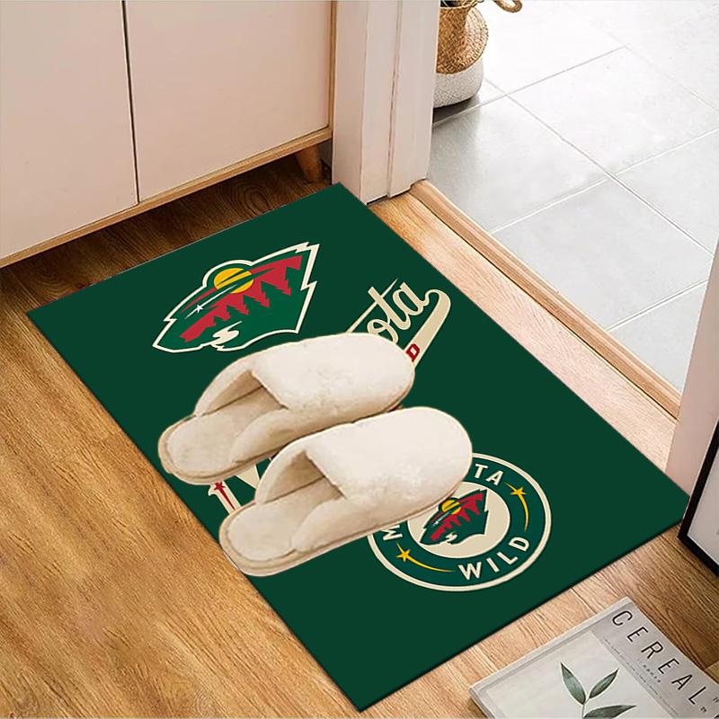 Minnesota-Wild Hockey Team Floor Mat for Living Room, Game Rooms, Office, Bedroom, Office Floor Mat Playful Design, Christmas Fan Gifts