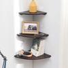 Corner Wall Mounted Floating Shelf Solid Wood Corner Bookshelf Storage Rack for Kitchen Room Wall Corner Decor Display Shelves