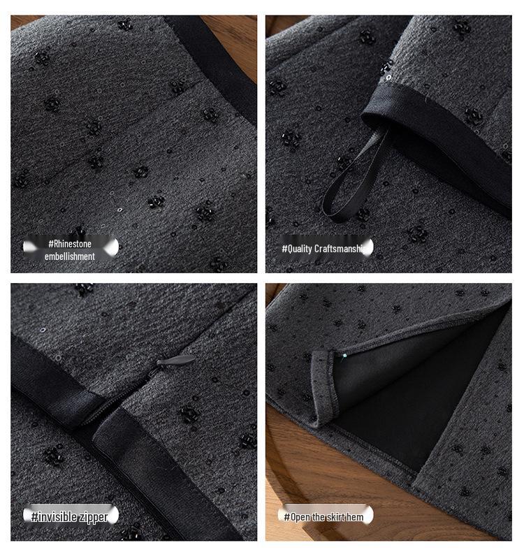 Hot Diamond High-Waist Midi Skirt - Autumn/Winter 2025: Thick, Comfortable, Slimming, Slit, Straight, Hip-Hugging Women's Fashion