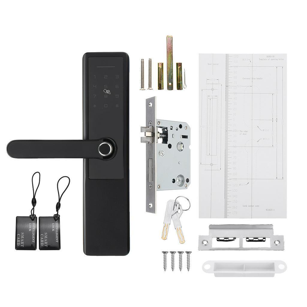 5 Ways Digital Touch+ Password +Key+pad Card+Fingerprint Digital Smart Door Lock Fingerprint Electric Biometric Fingerprint Lock