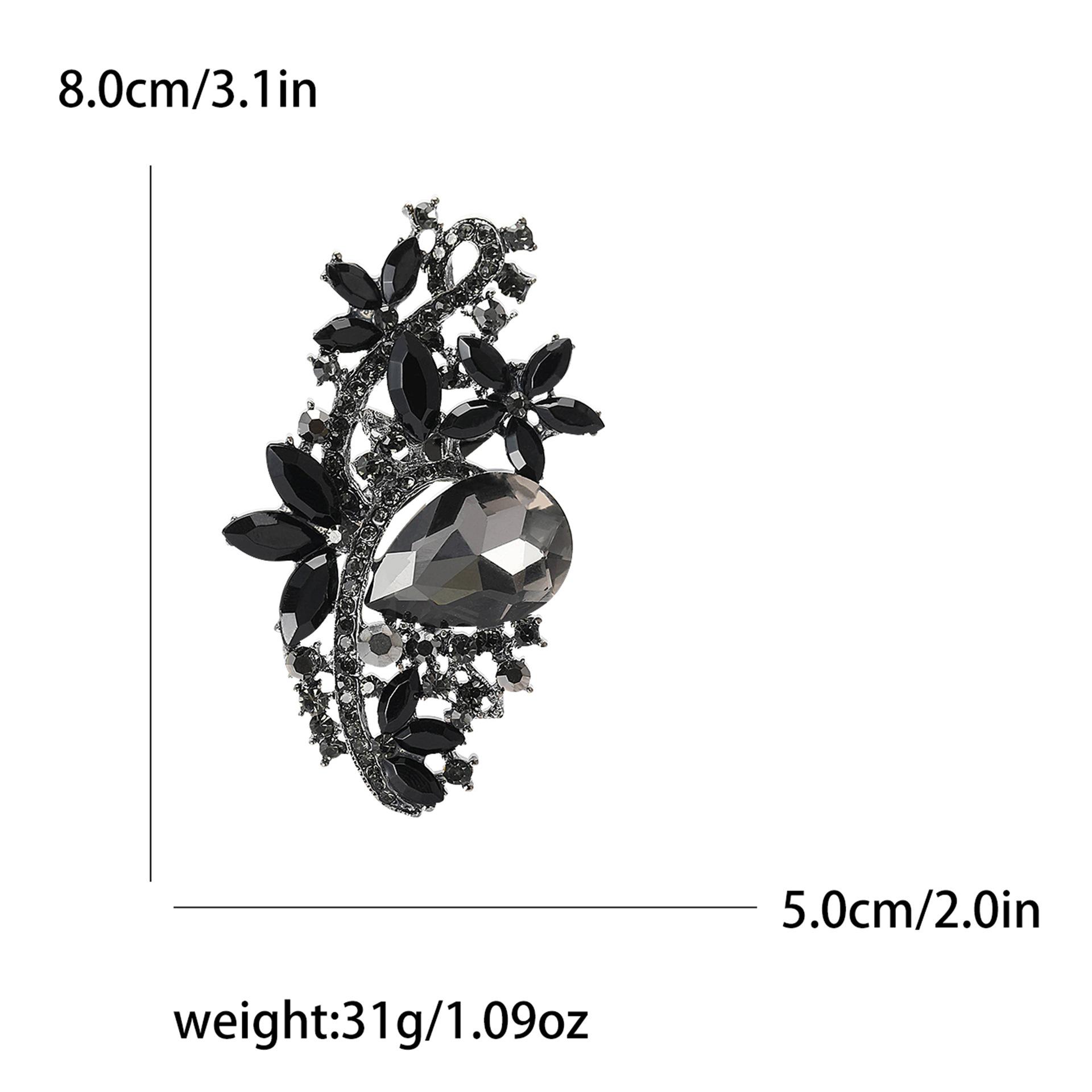 

Брошь из сплава среднего размера из стекла в винтажном стиле для женского костюма, пальто, корсажа, украшение на булавку