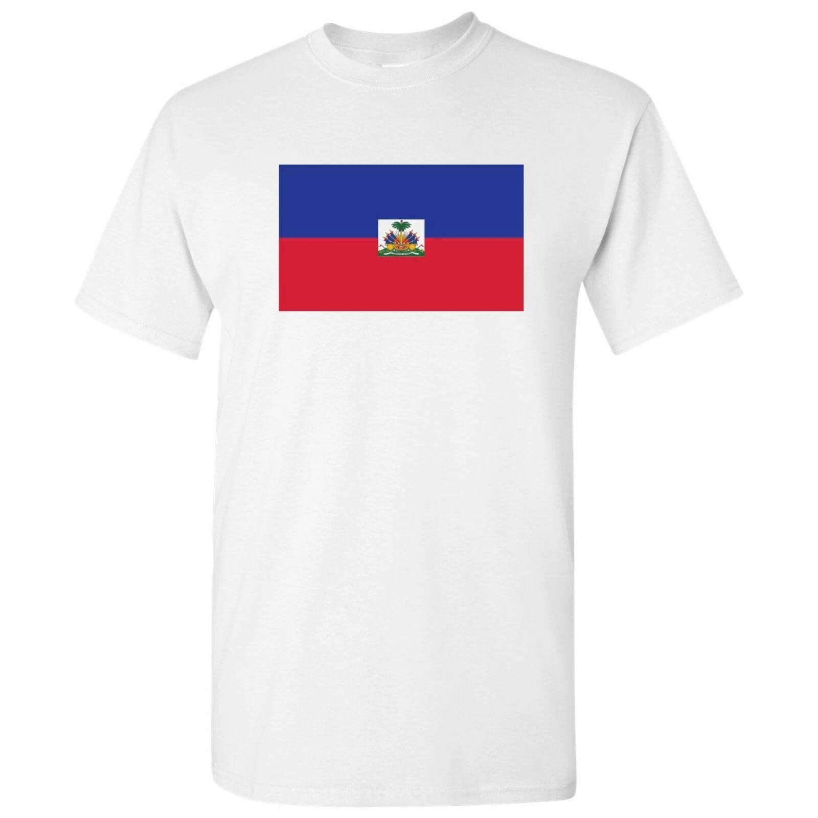 Haiti Latin American Flag Basic Cotton T-Shirt - White S