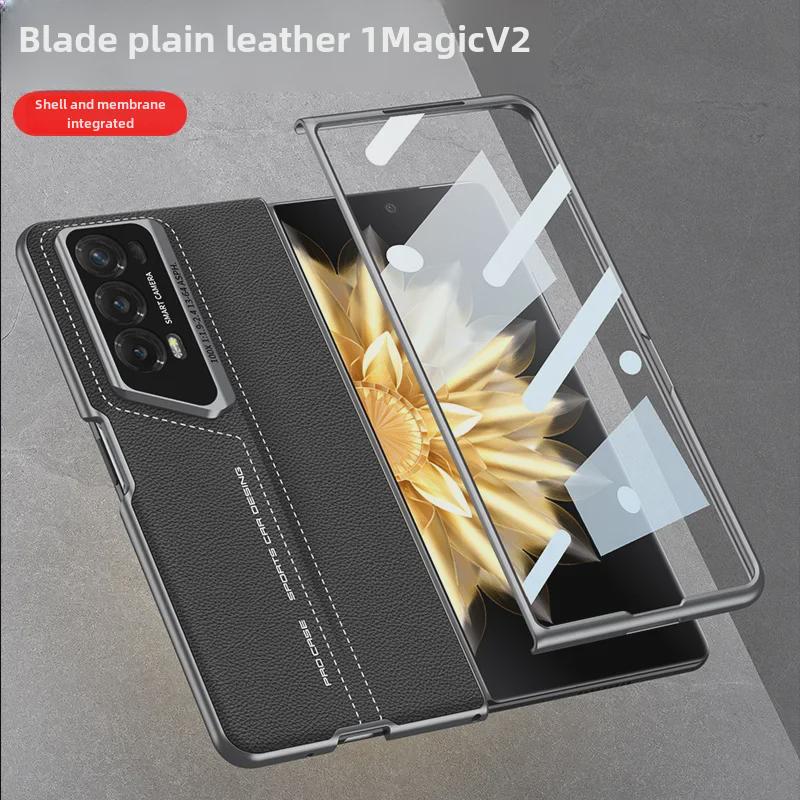 Huawei Honor Magic V2 Leather Folding Phone Case with Precision Lens Cutout