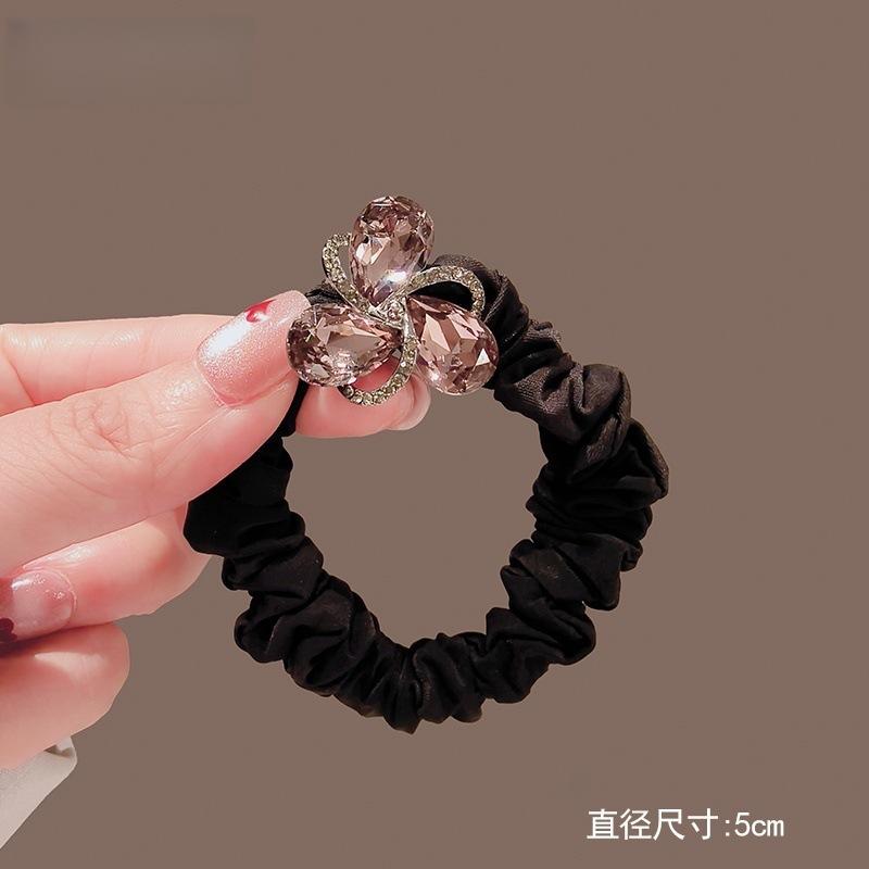 Super Immortal Butterfly Hair Rope Mori Imitation Crystal Durable Headrope Delicate Hair Tie Women's Rubber Band Hair Rope Headgear