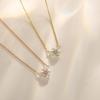 FANCIME Diamond Necklace for 18K Pink 7 Flower and Snow 18K Gold Good Luck Anniversary Gift Wrapping Included Women, Gold, Diamonds, Design, Pendant,