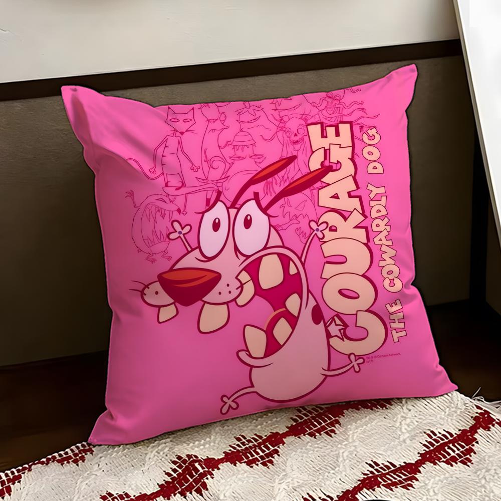 CCourage the CCowardly Dog Cushion Cover Reversible Soft Durable Pillow Cover Home Car MultiScene Use for Daily Comfort