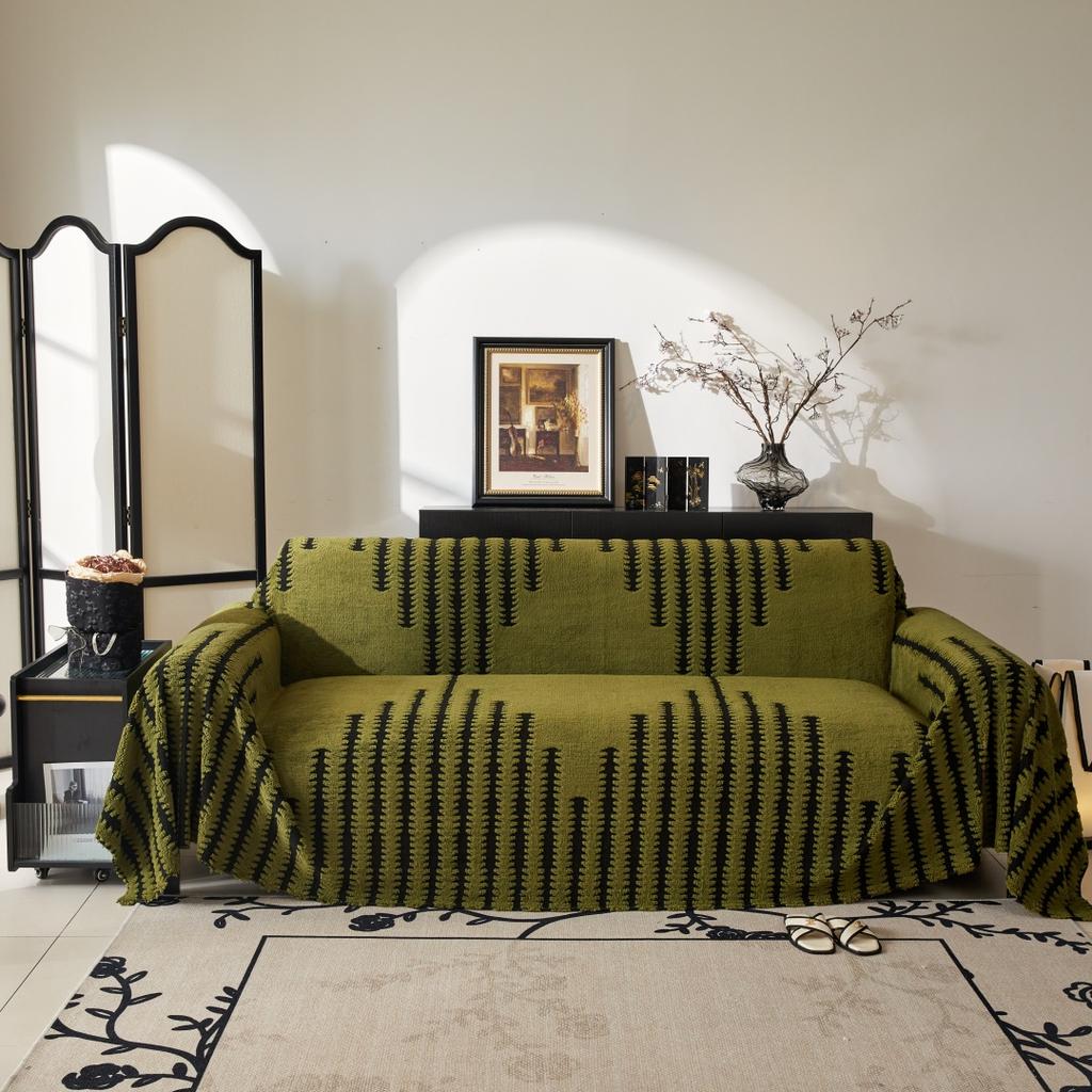 Thicken Graduating Arrows Tuffed Fleece Jacquard Warm Sofa Towel Universal Fluffy Blanket for Living Room Couch Bedding Room