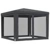 Vidaxl Namiot Imprezowy Z 4 Ścianami Z Siatki, Antracyt, 3X3 M, Hdpe