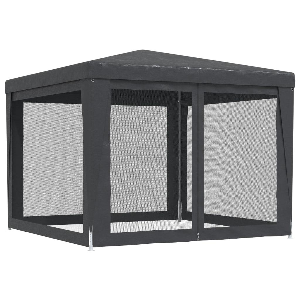 Vidaxl Namiot Imprezowy Z 4 Ścianami Z Siatki, Antracyt, 3X3 M, Hdpe