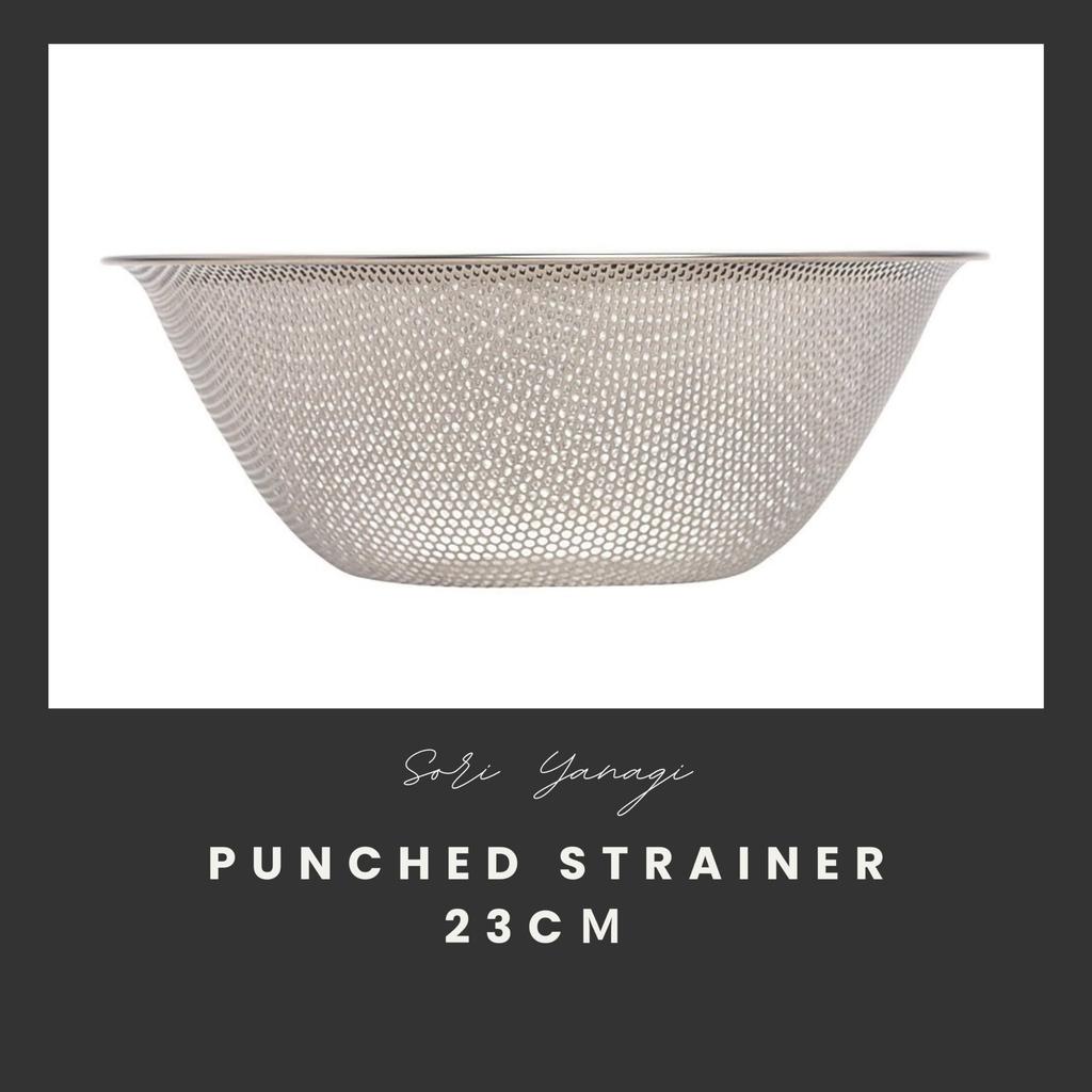 Yanagi Sori Stainless Steel Punching Strainer 23cm Made In Japan Colander Dishwasher Safe Molding Preparation Stainless Steel One-piece Tsubame-Sanjo