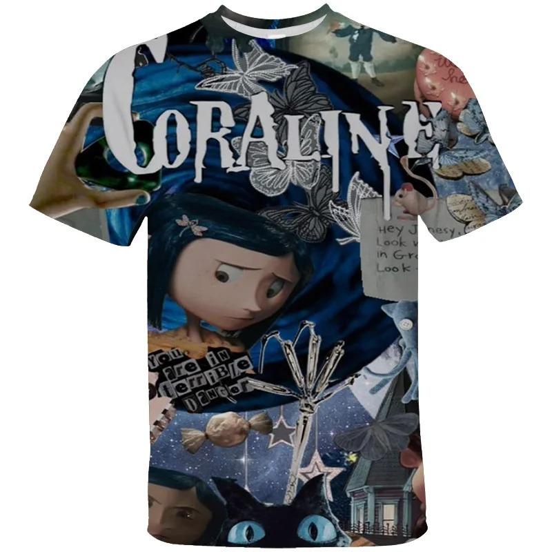Maglietta Grafica Vintage Spettrale di Coraline Unisex Manica Corta