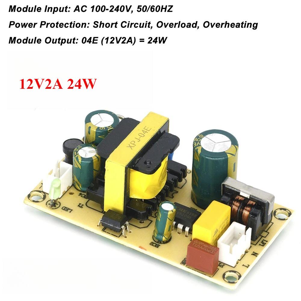 1pcs Power Supply Board AC-DC 12V2A 24V1A 24W Switching Power Supply Module Bare Circuit AC100-240V for Replace/Repair