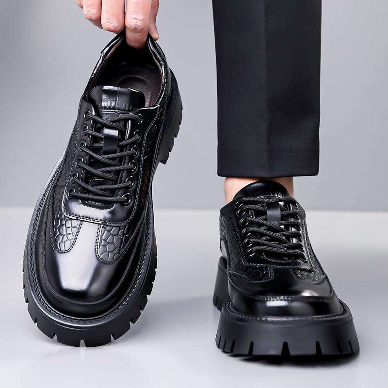 Móda 2025 Klasická značka Pánská společenská obuv Retro hnědá Pánská banketová kožená obuv Silná podrážka Odolná proti opotřebení Pracovní obuv