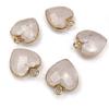 QSLLER 8 PCS Heart Shaped Natural Stone Pendants Healing Chakra Reiki Love Stone Charm Bulk for Jewelry Making