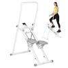 Faltbarer vertikaler Kletterstepper mit verstellbarem Griff, rutschfesten Pedalen und LCD-Monitor, Weiß