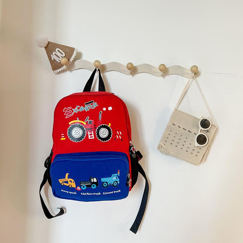Adorable Cartoon Car Backpack For Boys And Girls Lightweight Oxford Cloth Design For Kindergarten