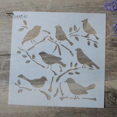 DIY Craft Bird Stencil Wall Painting Scrapbook Album Decorative Emboss Card Tool