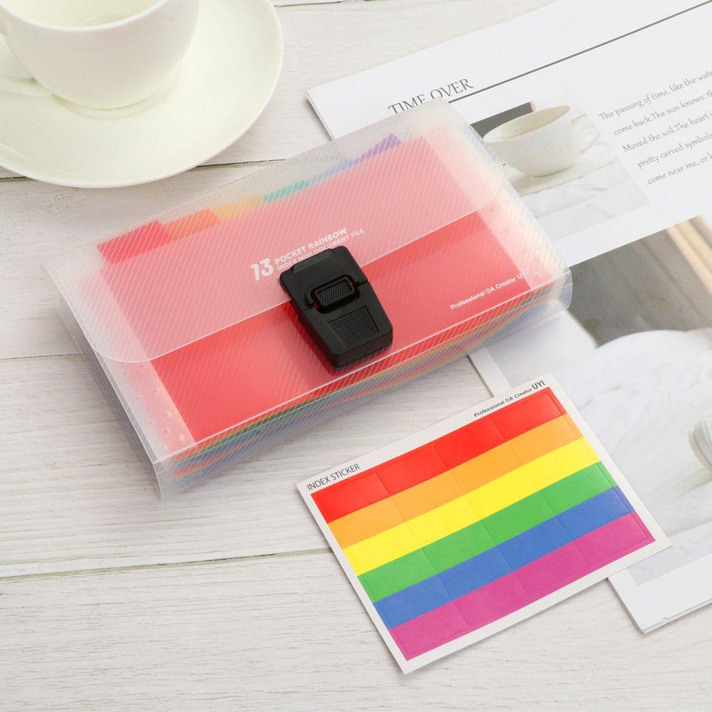 Fashion Expanding Plastic 13 Pockets Paper Organizer File Folder Document Bag