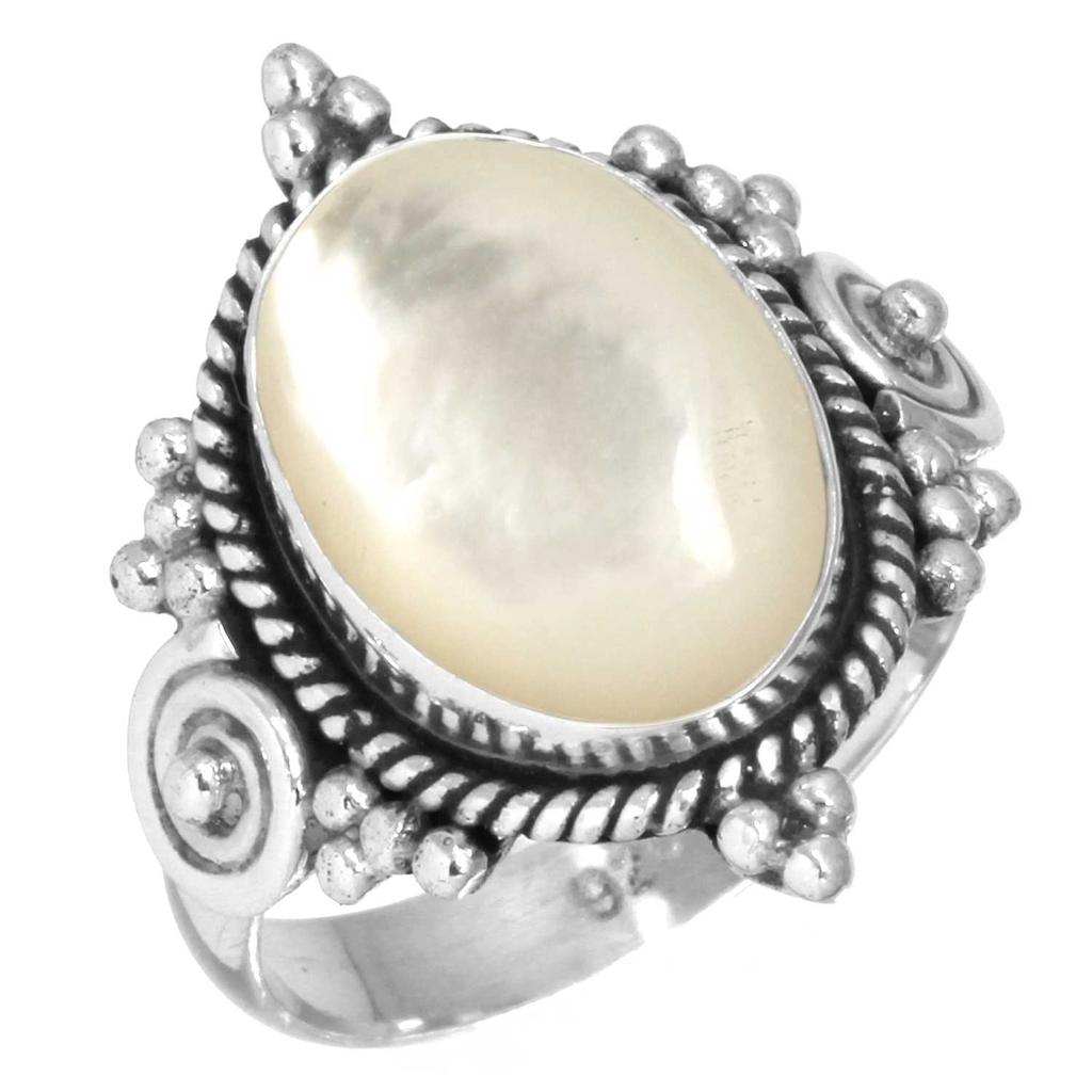 Pierścionek ze srebra próby 925 Kobiety Kamień szlachetny Ręcznie robiona biżuteria Prezent na Nowy Rok Niebieski Zielony Fioletowy Miedziany Turkus Perła Lapis Masa Perłowa Solitaire