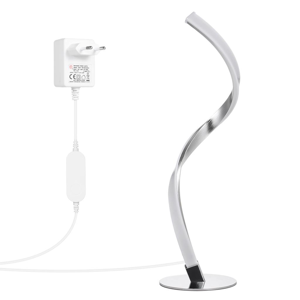 Neoglint 10W Spiral LED Table Light Dimmable 3 Lighting Colors Bedside Desk Lamp Nightstand Lamp for Bedroom Living Room