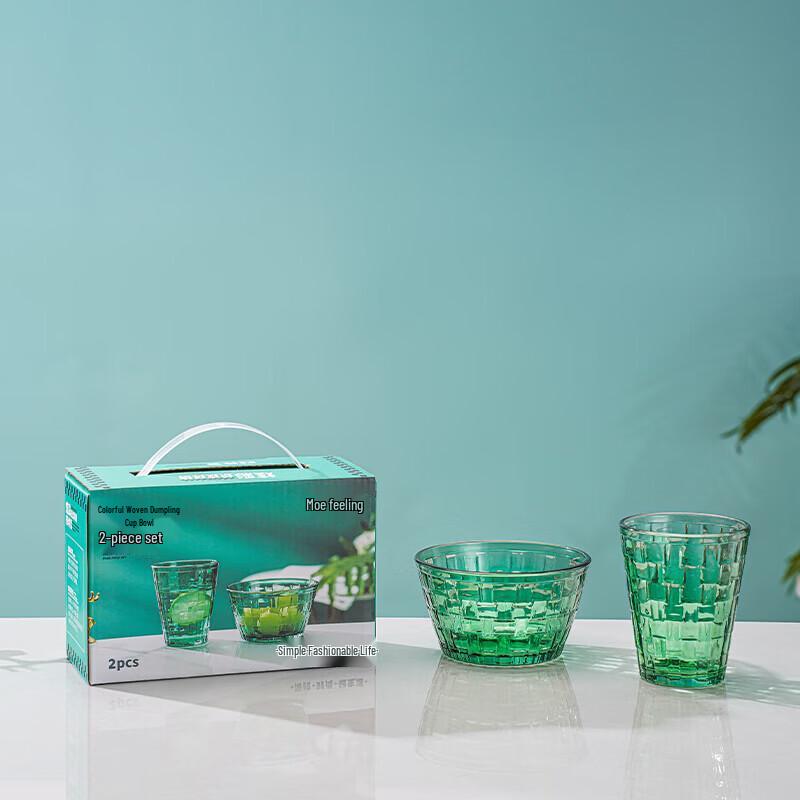 YiLiWu Dazzling Woven Glass Cup and Bowl Set