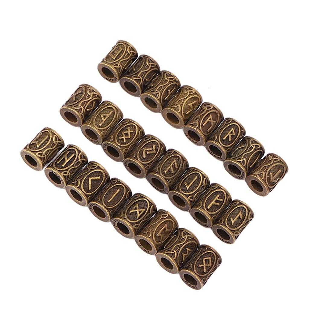 24 PCS Hair Beard Beads Vintage Large Hole Dreadlocks Tube Beads for Men Women Hair Decoration 10 X 13mm